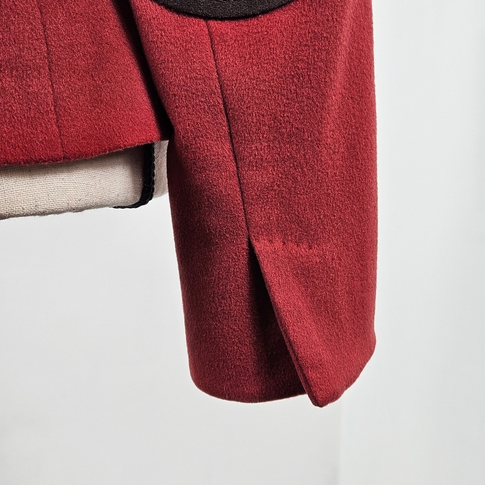 Max Mara Red Wool Fall Winter Blazer Jacket Elbow Patches Women's 8 | FLAW - Picture 16 of 16